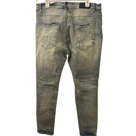 Amiri Scarves Art Patch Skinny Distressed Denim Jeans Size 38 x 31 - Picture 5 of 10